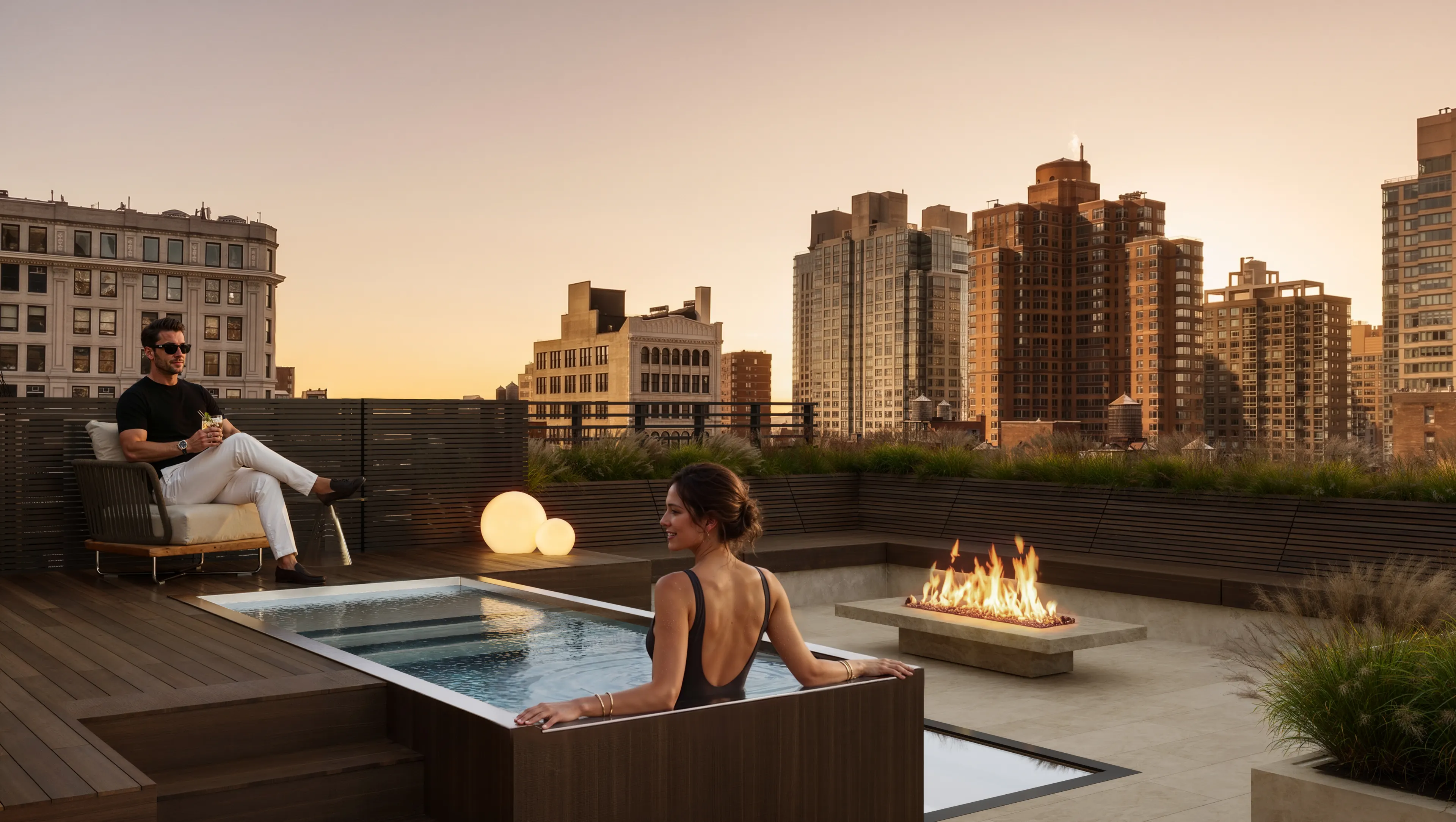 Life, the terrace at dusk